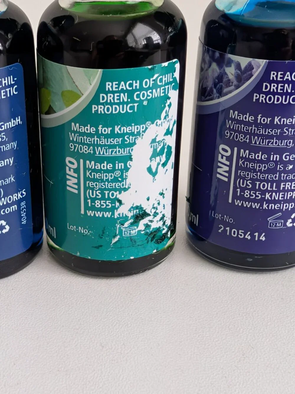 Kneipp Bath Oil Mini Lot 3 Eucalyptus Lavender Valerian & Hops 20ml/.67oz  You'l